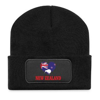 New Zealand - Recycelte Patch Beanie - Schwarz - Vorne