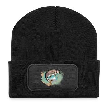 Truite - Beanie recyclé à patch - noir - Devant