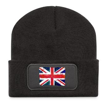 Union Jack - UK Flag - Recycelte Patch Beanie - Dunkelgrau - Vorne