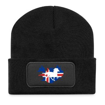 Drapeau de cheval islandais cadeau d'équitation islandais - Beanie recyclé à patch - noir - Devant