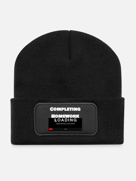 Barre de chargement défilante Université Funny Print - Beanie recyclé à patch - noir
