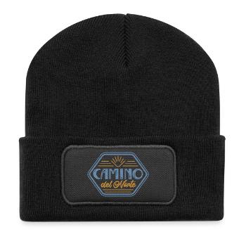 Camino del Norte Pilgrim's Stamp | Santiago - Recycled Patch Beanie - black - Front