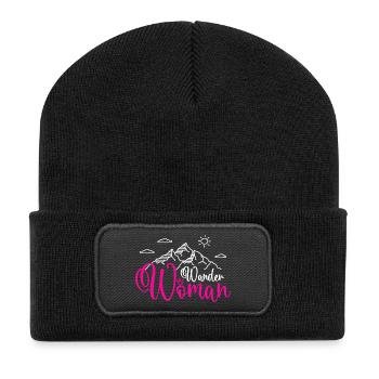 Wander Woman - Wanderwoman - Recycelte Patch Beanie - Schwarz - Vorne