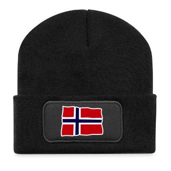 Norvège Drapeau ondulé Croix - Beanie recyclé à patch - noir - Devant