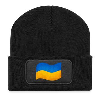 The flag of Ukraine - Recycelte Patch Beanie - Schwarz - Vorne
