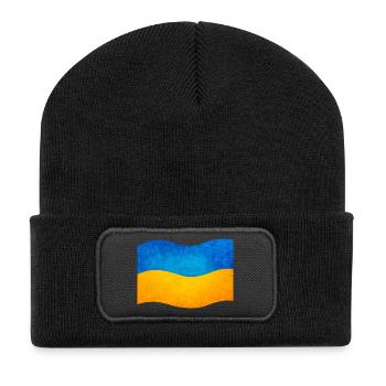 The flag of ukraine, ukrainian flag - Recycelte Patch Beanie - Schwarz - Vorne