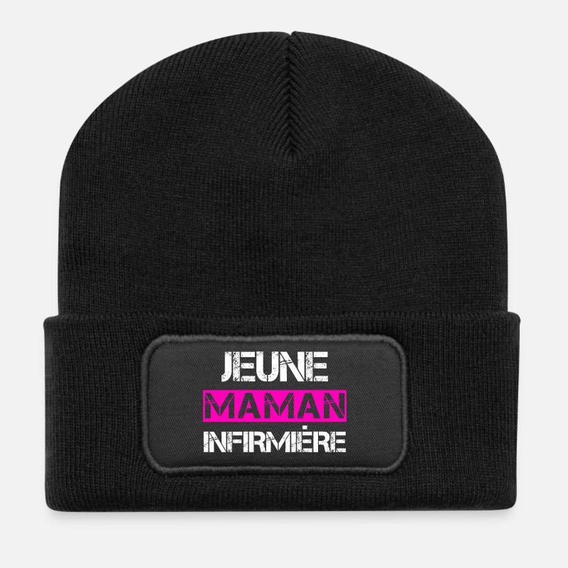 Jeune Maman Infirmière - Beanie recyclé à patch - noir