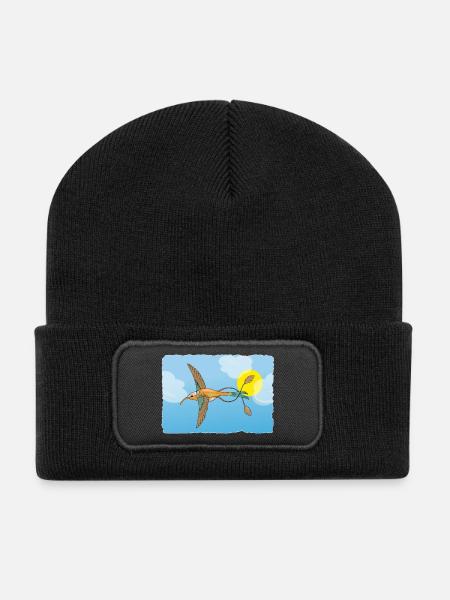 The hummingbird - Recycled Patch Beanie - black