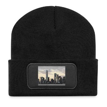 Ligne d’horizon de la ville de New York - Beanie recyclé à patch - noir - Devant