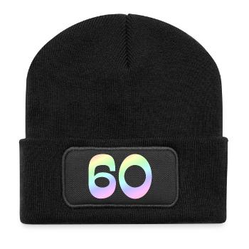 geschenkidee, 60 pastellfarbe - Recycelte Patch Beanie - Schwarz - Vorne