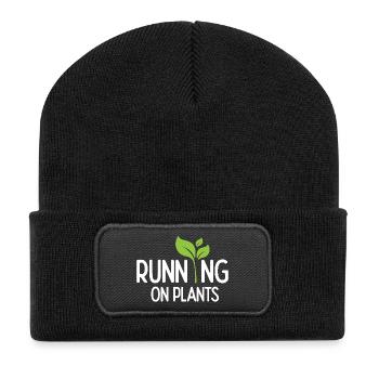 Running On Plants - Recycled Patch Beanie - black - Front