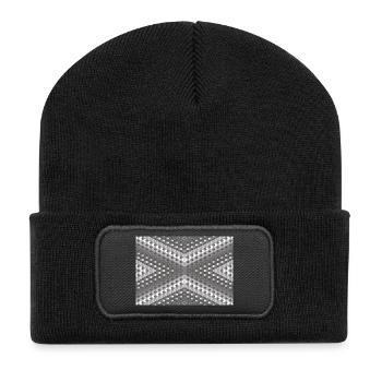Dégradé de gris tourné - Beanie recyclé à patch - noir - Devant