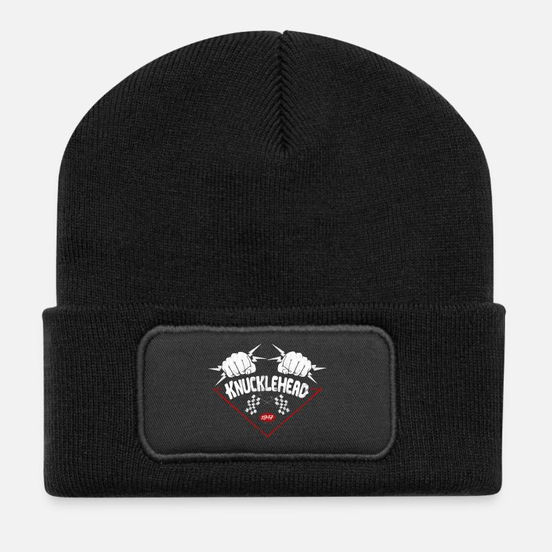 Knucklehead 1947 - Recycelte Patch Beanie - Schwarz