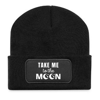 lune, planète, astre - Beanie recyclé à patch - noir - Devant
