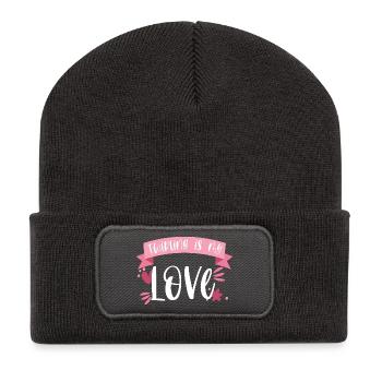 Baton Twirling Sport Leidenschaft Geschenk - Recycelte Patch Beanie - Dunkelgrau - Vorne