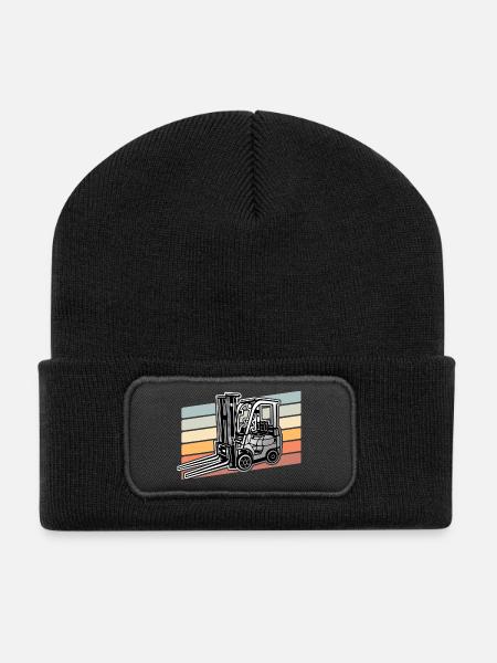 Gabelstapler Stapler - Recycelte Patch Beanie - Schwarz