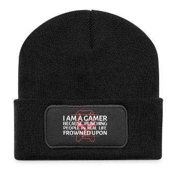 Gamer Punchline Tee - Recycled Patch Beanie - black - Front