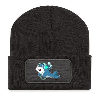 Musique casque Delfin - Beanie recyclé à patch - charbon - Devant