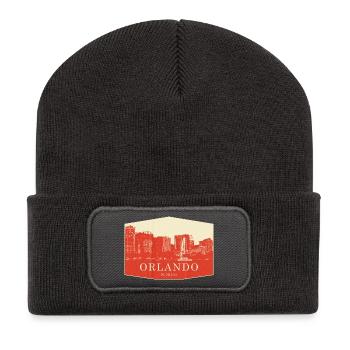 Orlando Skyline Vintage Florida - Recycled Patch Beanie - dark grey - Front
