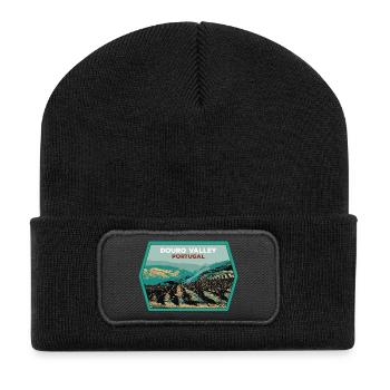 Écusson Vallée du Douro, Portugal Illustration - Beanie recyclé à patch - noir - Devant
