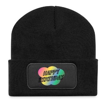 ALLES GUTE ZUM GEBURTSTAG. ALLES GUTE ZUM GEBURTSTAG. JAHRESTAG. - Recycelte Patch Beanie - Schwarz - Vorne