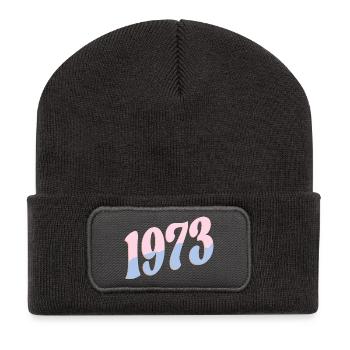 1973 Geburtstagsgeschenke Retro - Recycelte Patch Beanie - Dunkelgrau - Vorne