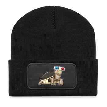 Turtle Glasses - Recycled Patch Beanie - black - Front