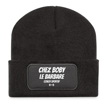 musculation, coach sportif, coach humour - Beanie recyclé à patch - charbon - Devant