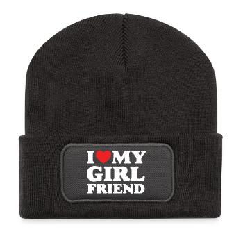 J’aime ma petite amie - Beanie recyclé à patch - charbon - Devant