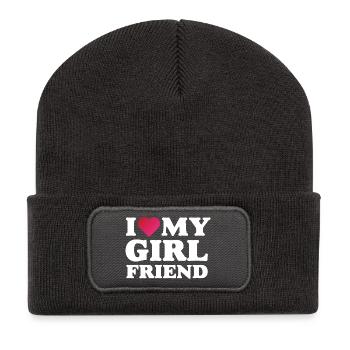 J’aime ma petite amie - Beanie recyclé à patch - charbon - Devant