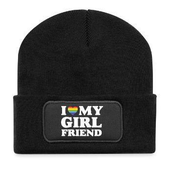 Ich liebe meine Freundin - LGBTQ - Recycelte Patch Beanie - Schwarz - Vorne