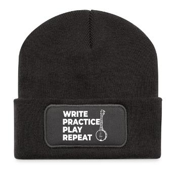 Writing, practicing, playing, repeating - Recycled Patch Beanie - dark grey - Front