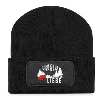 Schwarzwald Liebe - Recycelte Patch Beanie - Schwarz - Vorne