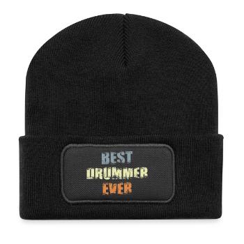 Bester Schlagzeuger - Recycelte Patch Beanie - Schwarz - Vorne