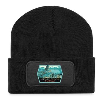 Écusson Paysage Anderdalen : Nature Norvégienne - Beanie recyclé à patch - noir - Devant