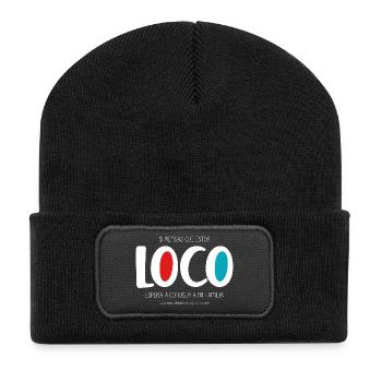 Ich bin verrückt (dunkel) - Recycelte Patch Beanie - Schwarz - Vorne