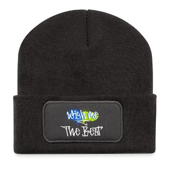 Wish me the Best motivation message - Beanie recyclé à patch - charbon - Devant