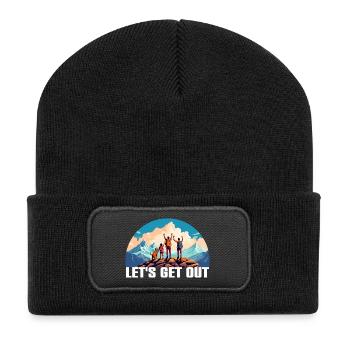 Nichts wie raus mit der Familie in die Natur - Recycelte Patch Beanie - Schwarz - Vorne