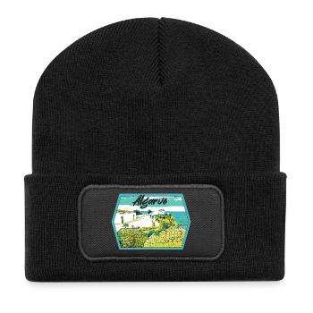 Algarve, Notre Dame da Rocha, Veranden - Recycelte Patch Beanie - Schwarz - Vorne