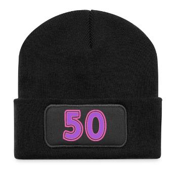50. 50 ANS. 50e ANNIVERSAIRE. ANNIVERSAIRE 50 ANS. - Beanie recyclé à patch - noir - Devant