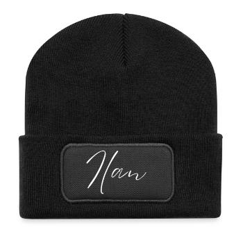 Ilan Name T-Shirt Geschenk Für Männer - Recycelte Patch Beanie - Schwarz - Vorne