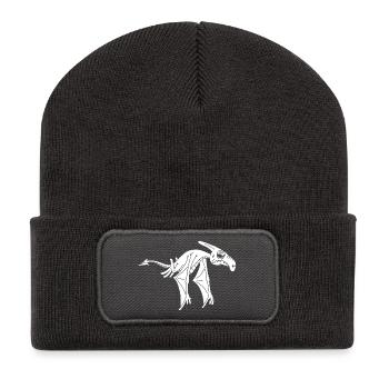 Dinosaure volant blanc - Beanie recyclé à patch - charbon - Devant
