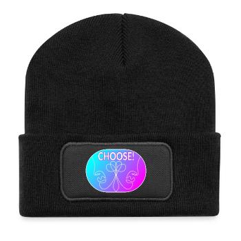 Line Art Drawing - Choose - Recycled Patch Beanie - black - Front