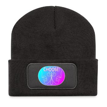 Dessin au trait - Choisir - Beanie recyclé à patch - charbon - Devant
