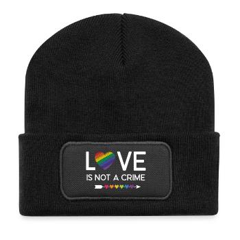 LGBT Pride Month - Liebe ist kein Verbrechen - Recycelte Patch Beanie - Schwarz - Vorne