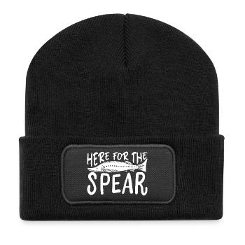 Hier für den Speer - Recycelte Patch Beanie - Schwarz - Vorne