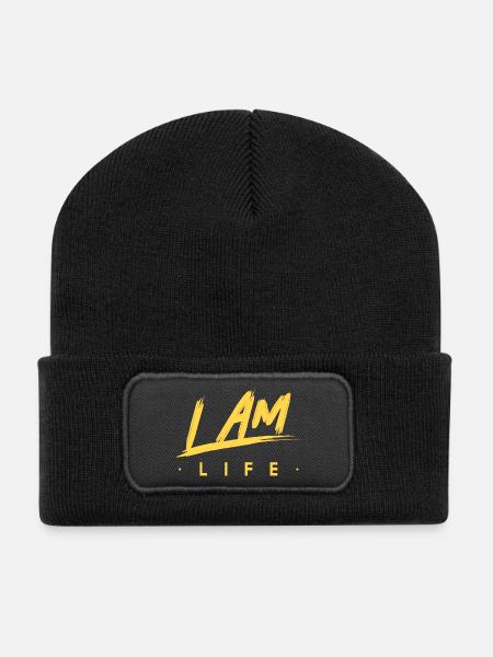 I am life zen motivation - Recycled Patch Beanie - black