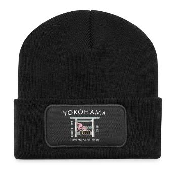 Yokohama, Japan, Schrein Iseyama Kotai Jingu Torii - Recycelte Patch Beanie - Schwarz - Vorne