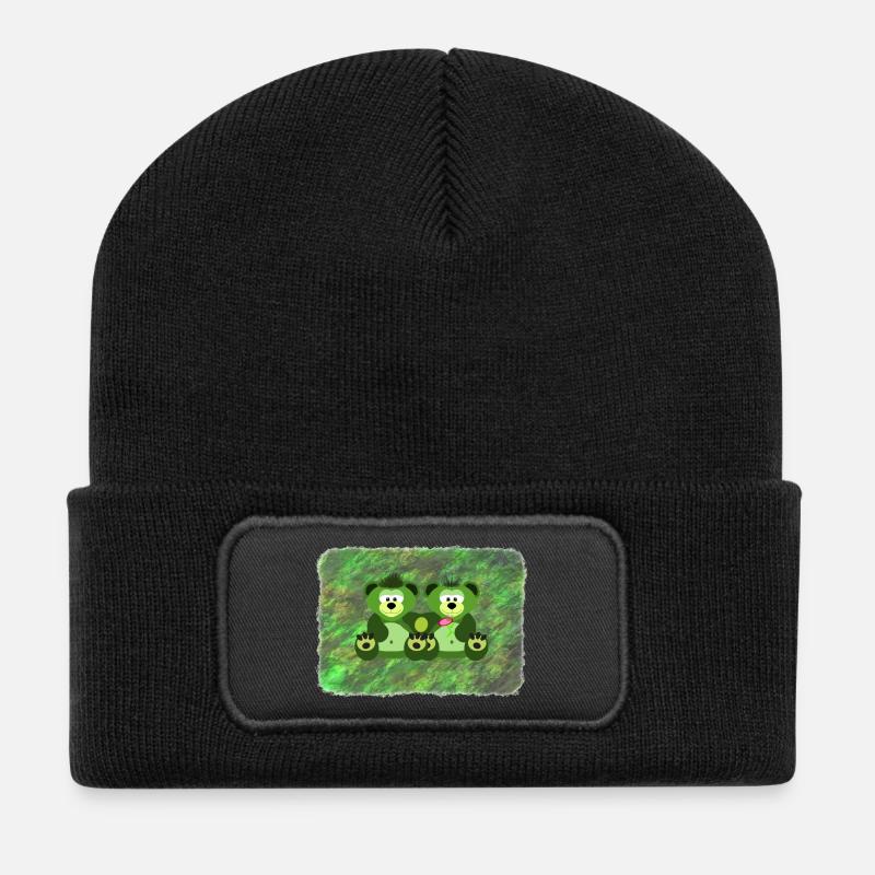 Moosbären - Recycelte Patch Beanie - Schwarz