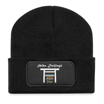 Tokyo, Shiba Daijingu Shrine, drawing Japan - Recycled Patch Beanie - black - Front